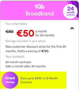 Virgin Media 1Gb Broadband 2 Year Contract