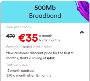 Virgin Media 500Mb Broadband 1 Year Contract