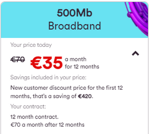 Virgin Media 500Mb Broadband 1 Year Contract