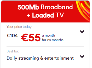 Virgin Media 500Mb with Loaded TV 2 Year Contract